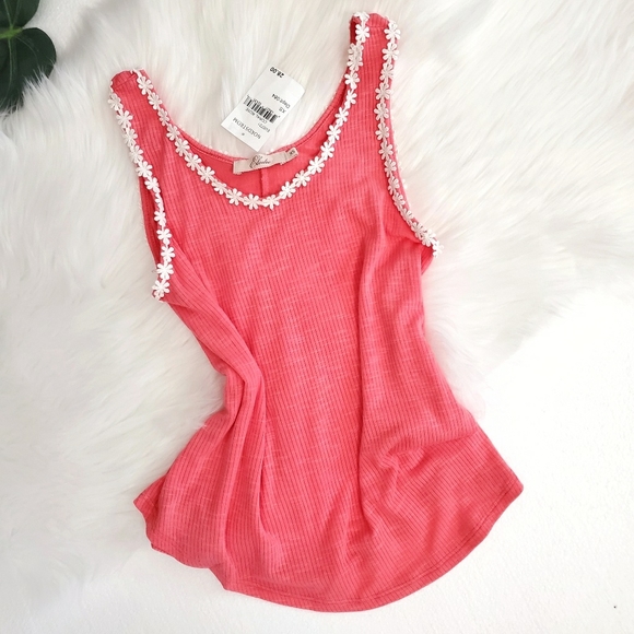 ❤SOLD❤️Anthro Elodie 🌺 Soft Floral Ribbed & Flowy Flowers Tank Slub 🌺 - Picture 6 of 16